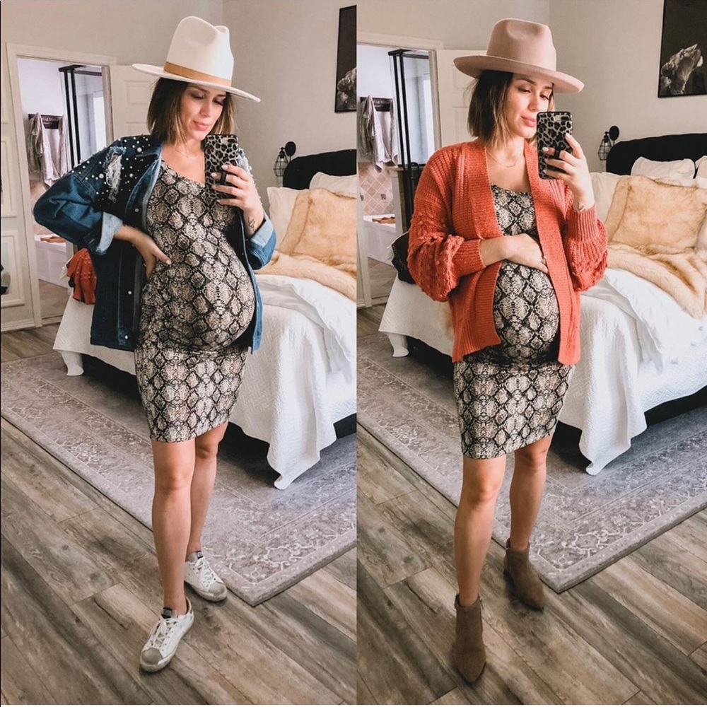 Snakeskin maternity dress